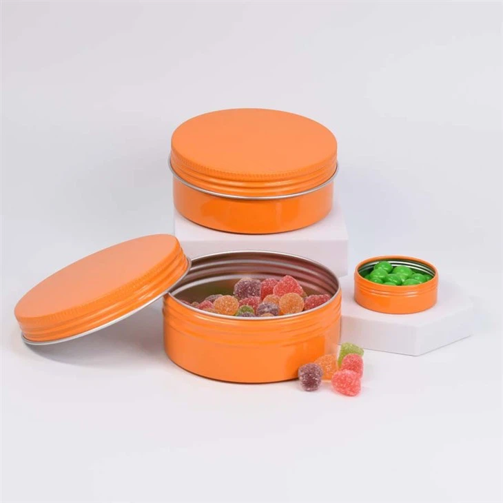 49*18size 25ml Orange Customized Printing Aluminum Container With Cap
